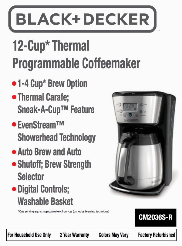 B&D CM2036S 12cup Coffee